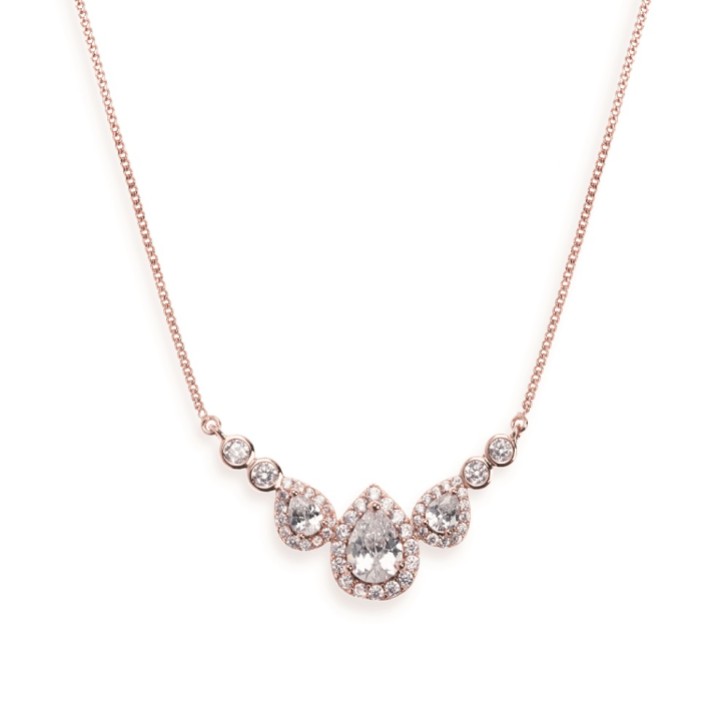 Ivory and Co Collier de mariage en cristal Sorbonne (or rose)