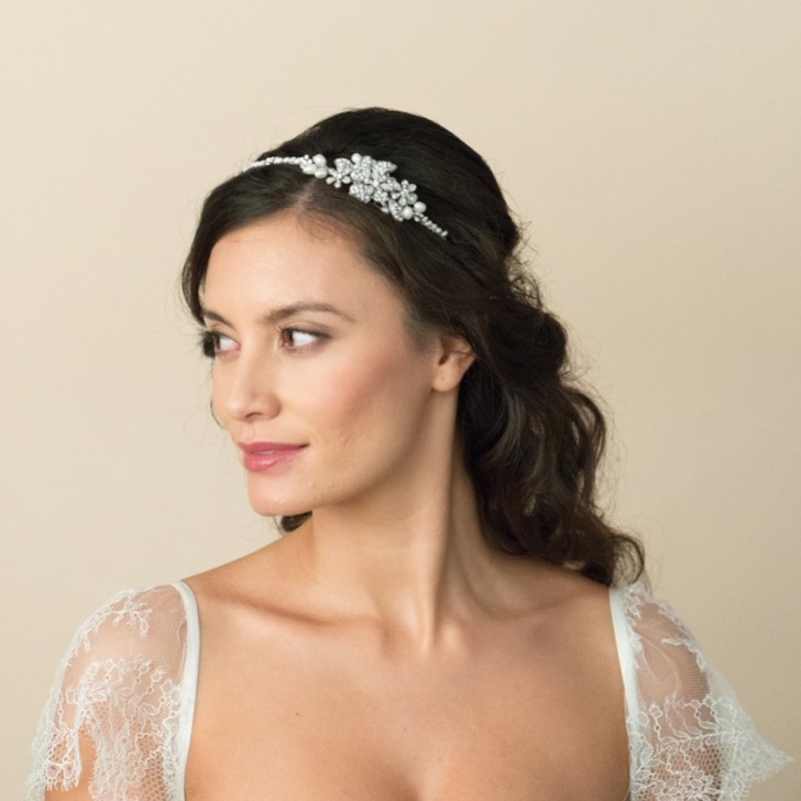 Ivory and Co Fascia da sposa Clara con perle e cristalli