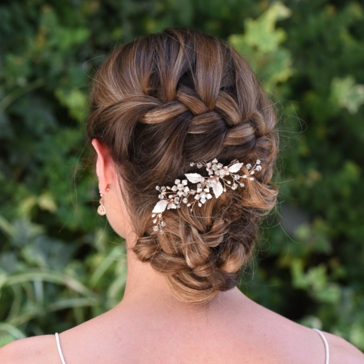 Ivory and Co Fermaglio per capelli in oro rosa floreale Meadowsweet