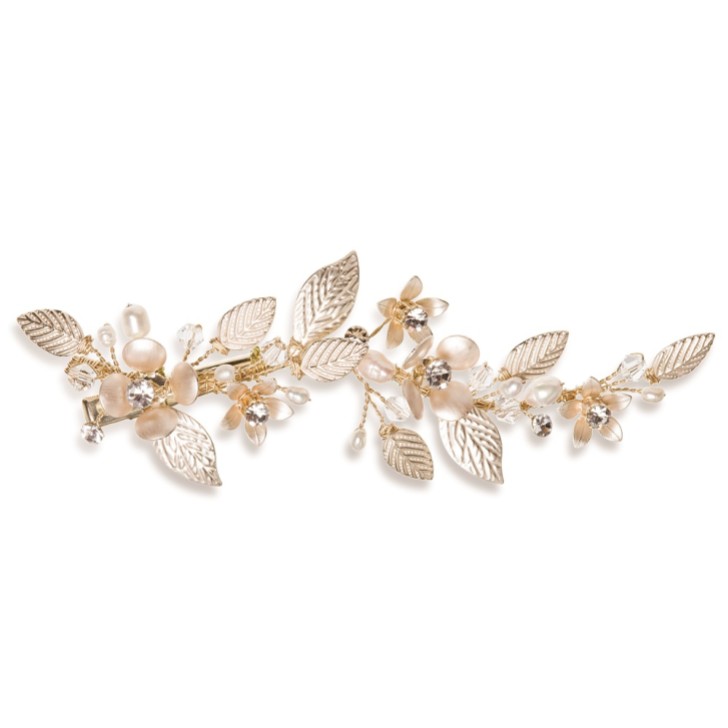 Ivory and Co Goldener Mohn emailliert Floral Vine Haarspange
