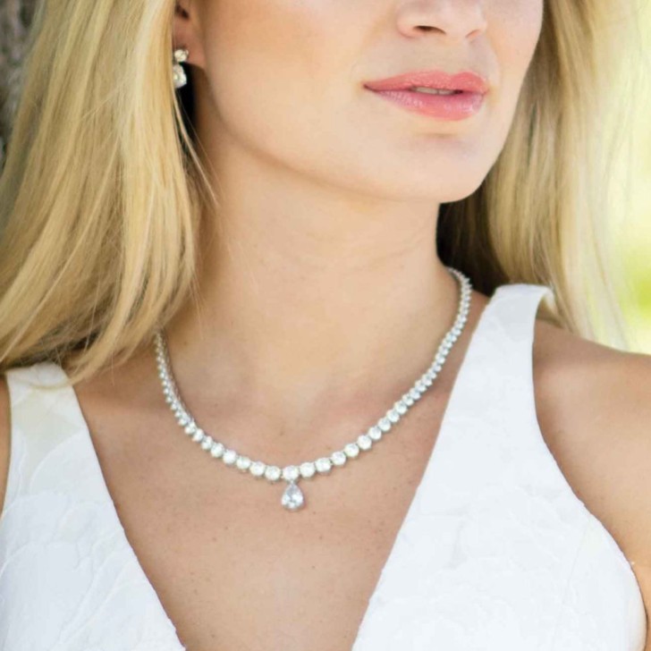 Ivory and Co Imperial Cubic Zirconia Wedding Necklace