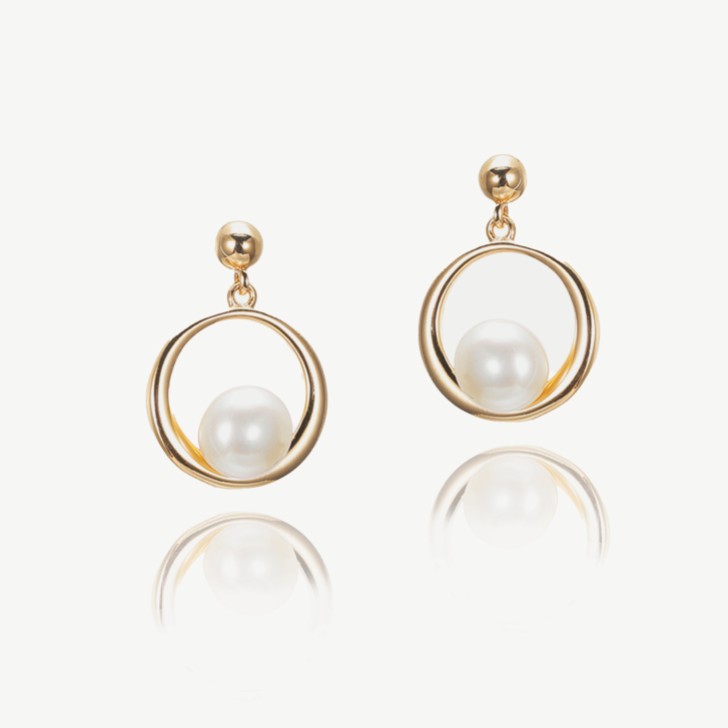 Ivory and Co Memphis Gold Hanging Pearl Earrings
