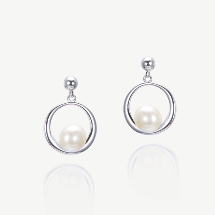 Ivory and Co Memphis Silver Hanging Pearl Earrings