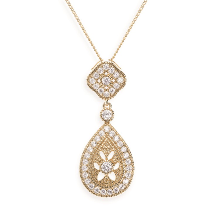 Ivory and Co Moonstruck Gold Kristall Anhänger Halskette