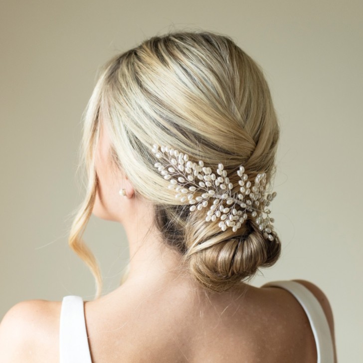 Ivory and Co Peigne à cheveux de mariage en perles argentées Seaspray