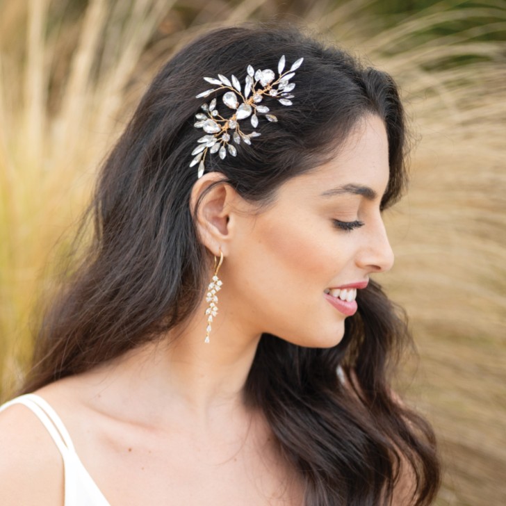 Ivory and Co Pettine per capelli in cristallo d'oro Diamond Frost