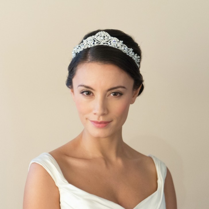Ivory and Co Princess Mia Art Deco Crystal Embellished Wedding Tiara