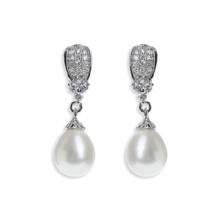 Ivory and Co Serrano Pearl Drop Wedding Earrings
