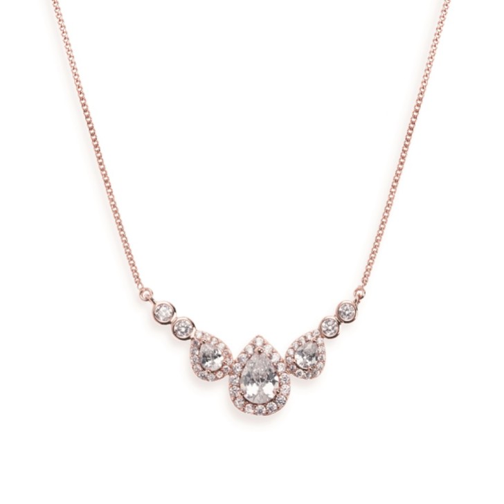 Ivory and Co Sorbonne Crystal Wedding Necklace (Rose Gold)