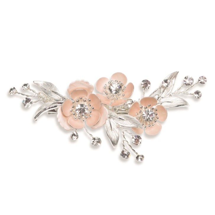 Ivory and Co Spirit Pale Pink Blossoms and Crystal Hair Clip