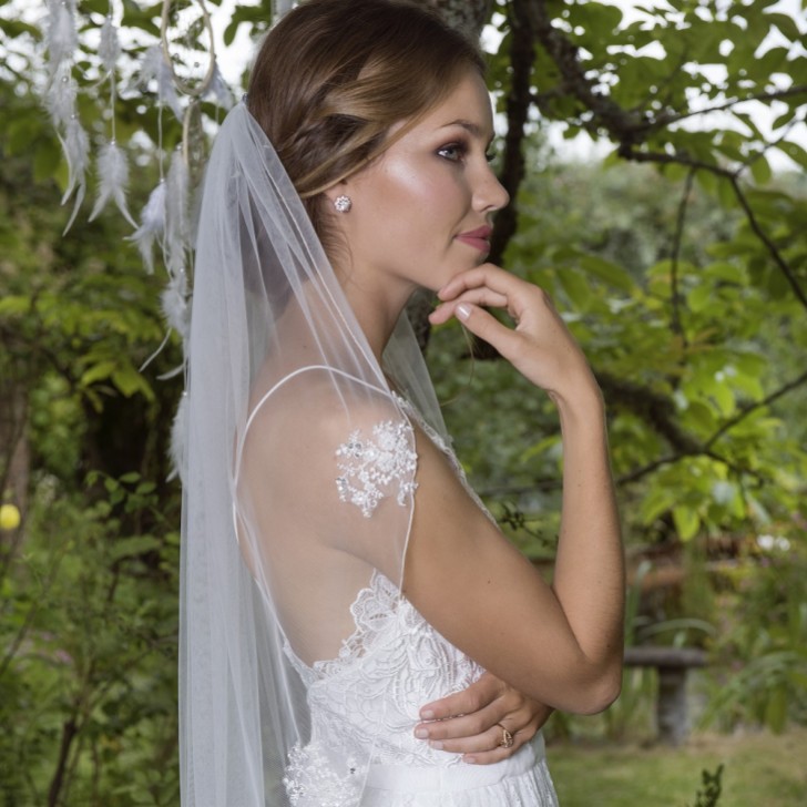 Joyce Jackson Cosmos Single Tier Veil with Scattered Lace Motifs