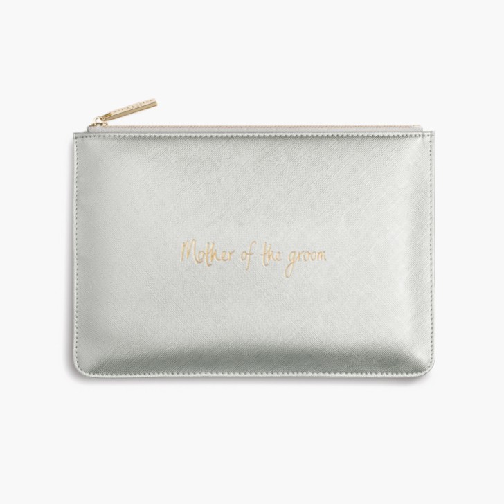 Katie Loxton astuccio perfetto per la madre dello sposo in argento metallizzato