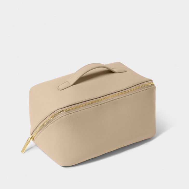 Katie Loxton Borsa grande per il trucco e il lavaggio color taupe chiaro
