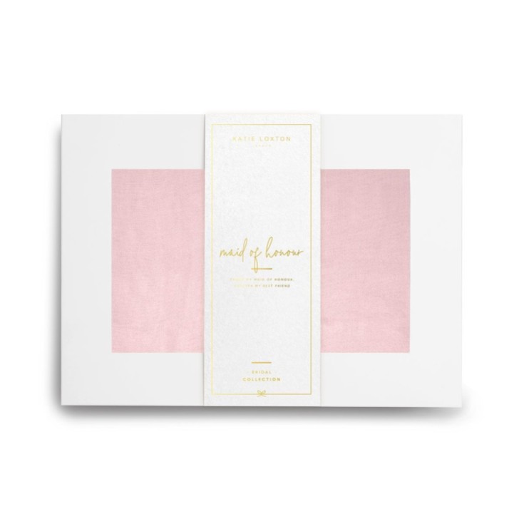 Katie Loxton foulard en soie rose pâle 'Maid of Honour' Wrapped Up In Love Boxed