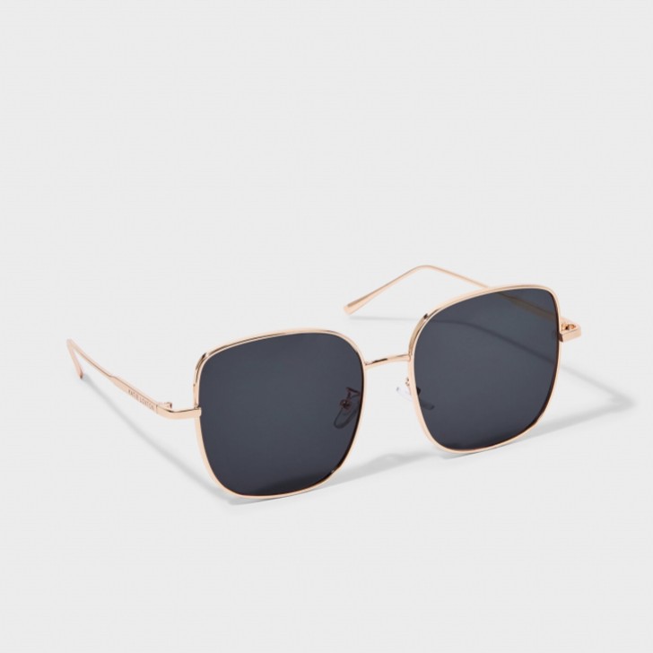 Katie Loxton Lunettes de soleil carrées Sahara or et noir