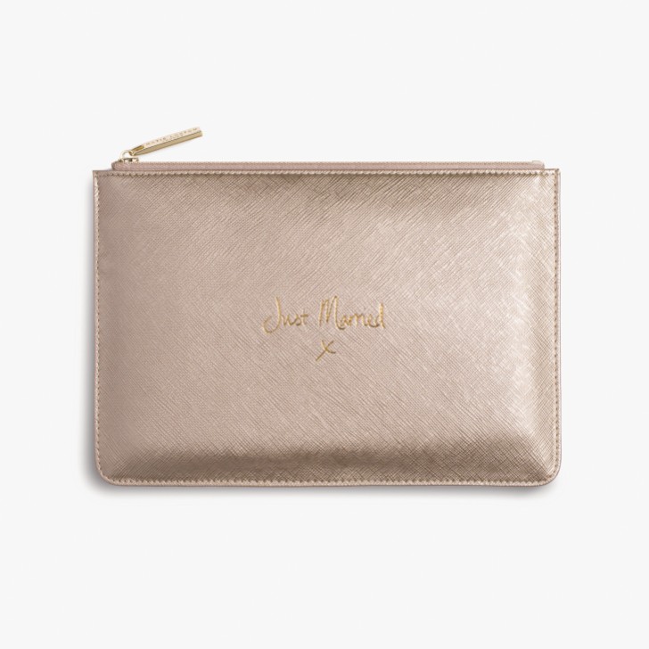 Katie Loxton pochette parfaite 'Just Married' or métallisé