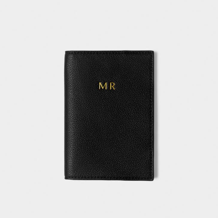 Katie Loxton portapassaporto nuziale nero 'Mr'