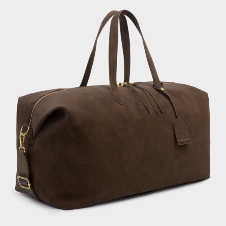 Katie Loxton Soho Chocolate Faux Suede Weekend Holdall Duffle Bag
