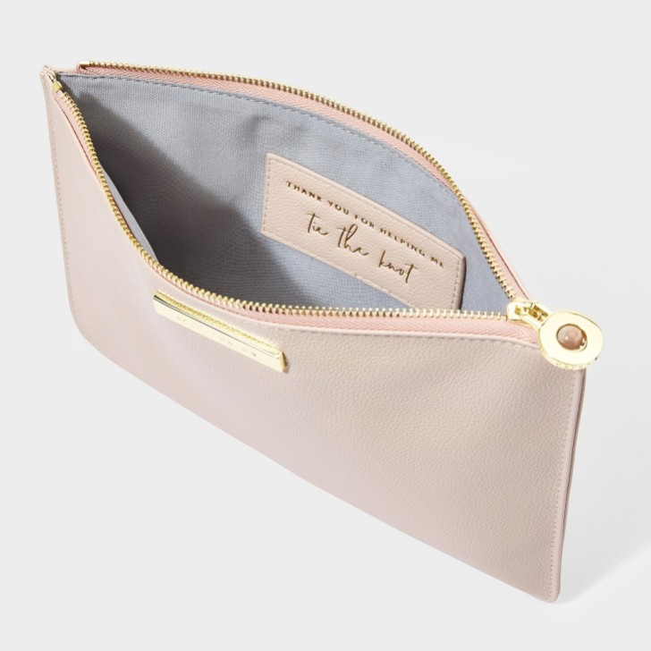 Katie Loxton 'Thank You For Helping Me Tie The Knot' Pink Pouch with Rose Quartz