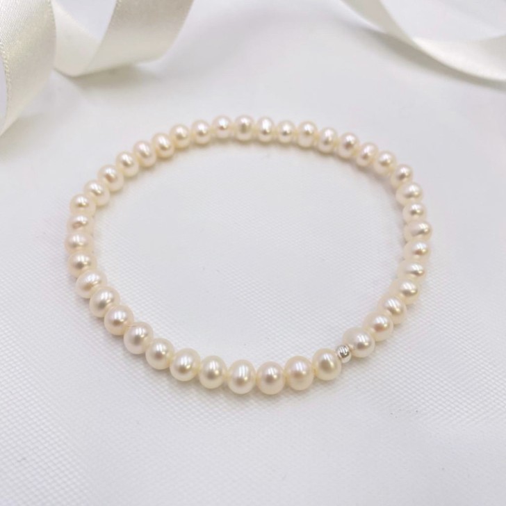 Laisani Bracelet de mariage simple en perles d'eau douce