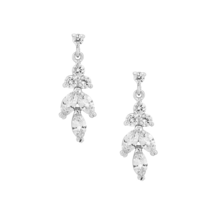 Lila - Pendants d'oreilles délicats en zircon cubique (argent)