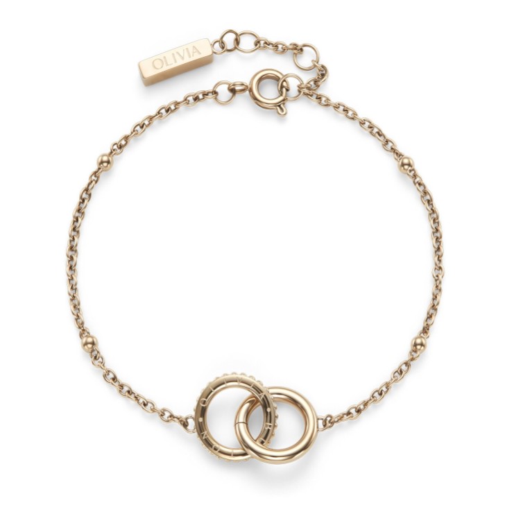 Olivia Burton Amity Bracelet interlock plaqué or rose