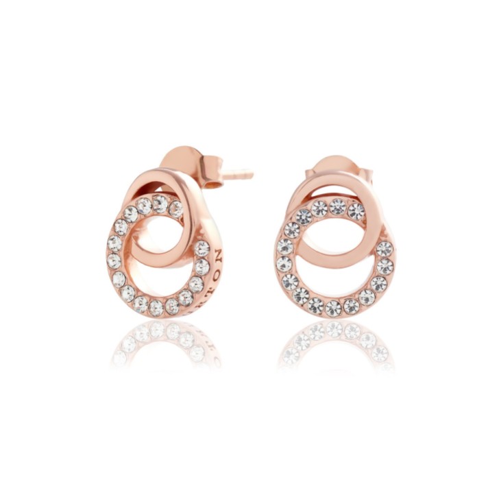 Olivia Burton Bejeweled Rose Gold Interlink Drop Stud Earrings