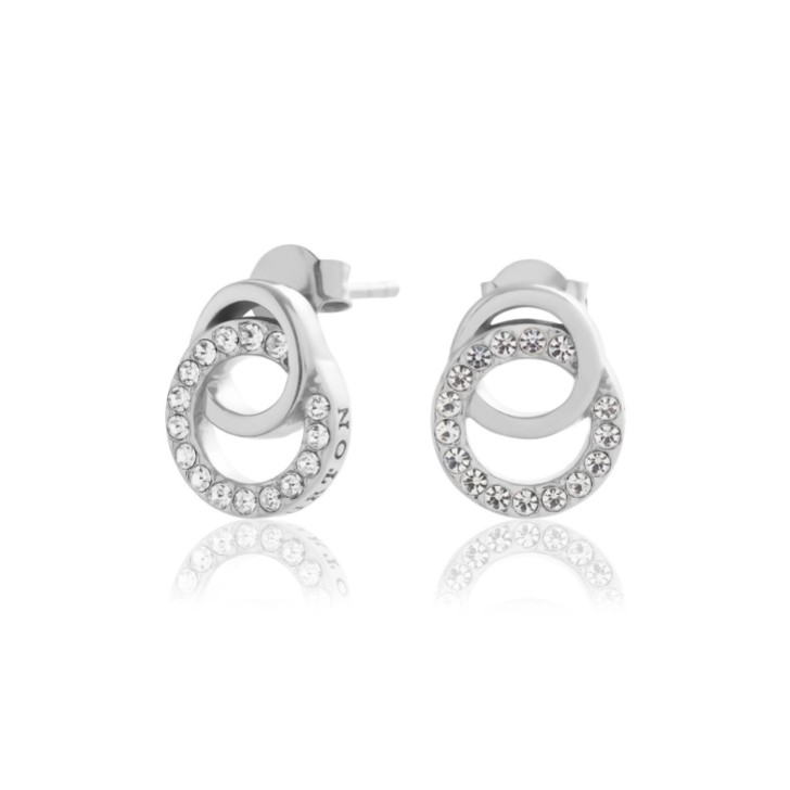 Olivia Burton Bejeweled Silver Interlink Drop Stud Earrings