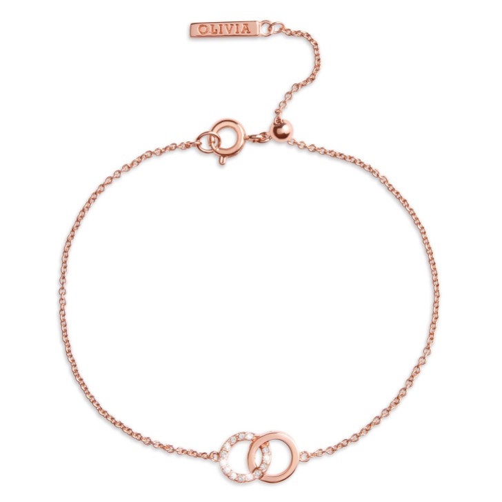 Olivia Burton Bejewelled Rose Gold Interlink Chain Bracelet