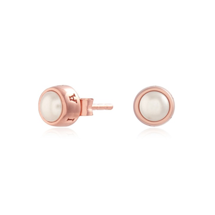 Olivia Burton Boucles d'oreilles classiques en or rose et perles