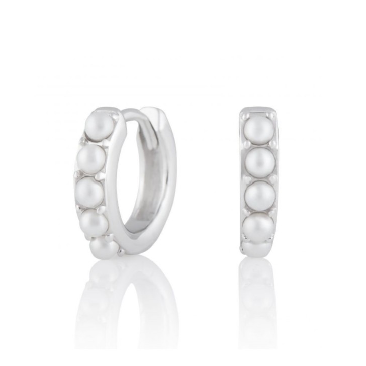 Olivia Burton Boucles d'oreilles Huggie en argent perlé