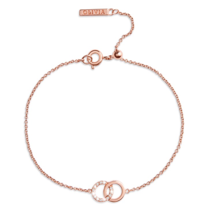 Olivia Burton Bracciale a catena intrecciata in oro rosa ingioiellato