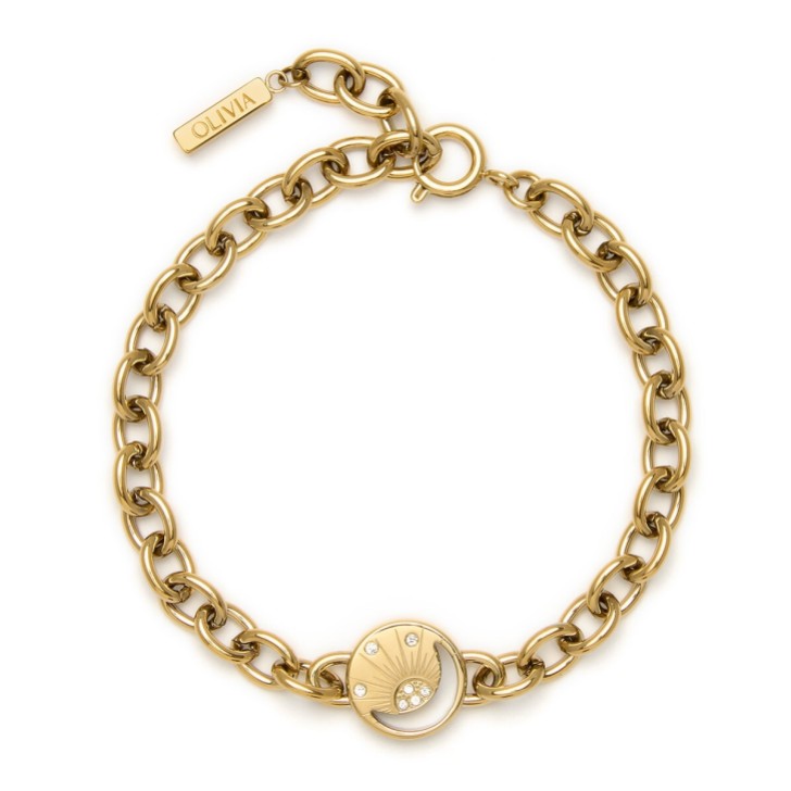 Olivia Burton Celestial Sun Gold Plated Link Bracelet