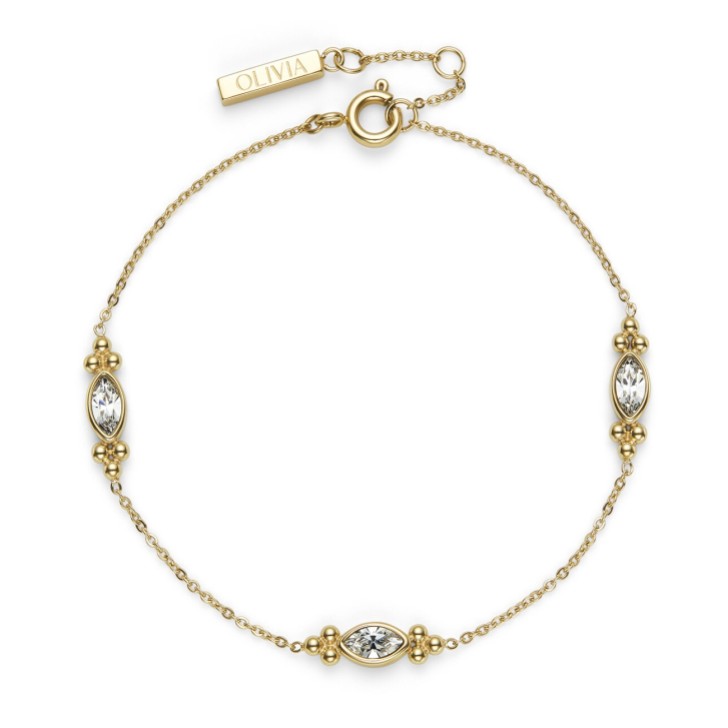 Olivia Burton Delicato bracciale di cristallo placcato oro