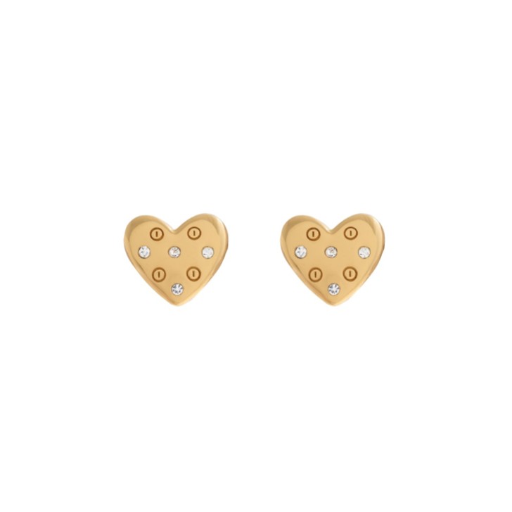 Olivia Burton Gold Crystal Heart Stud Earrings