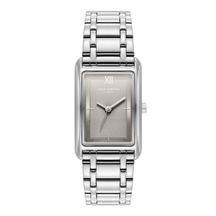 Olivia Burton Grove 23mm Taubengrau und Silber Armbanduhr