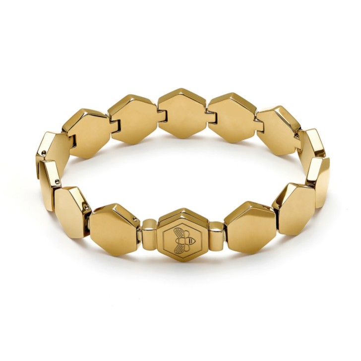 Olivia Burton Honeycomb Gold Plated Slim Cuff Bracelet