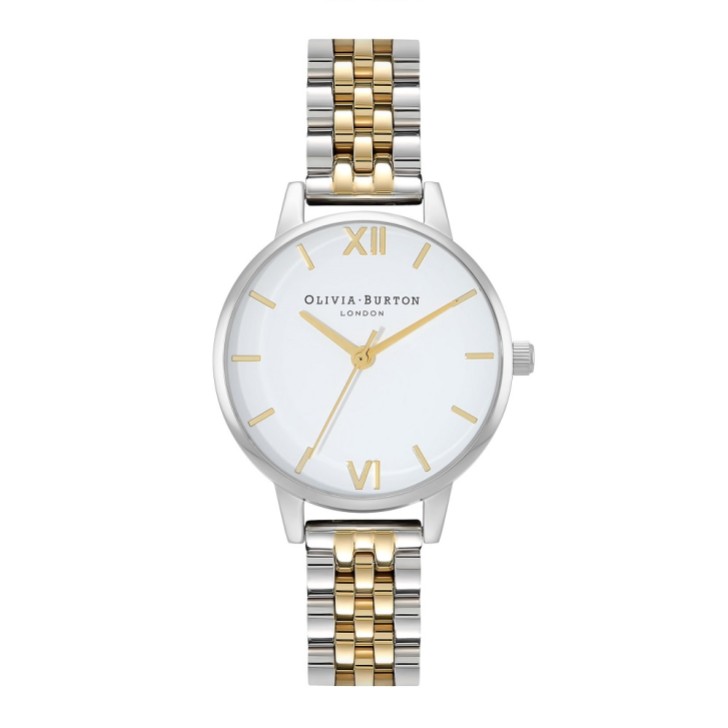 Olivia Burton Klassische 30-mm-Armbanduhr in Gold und Silber
