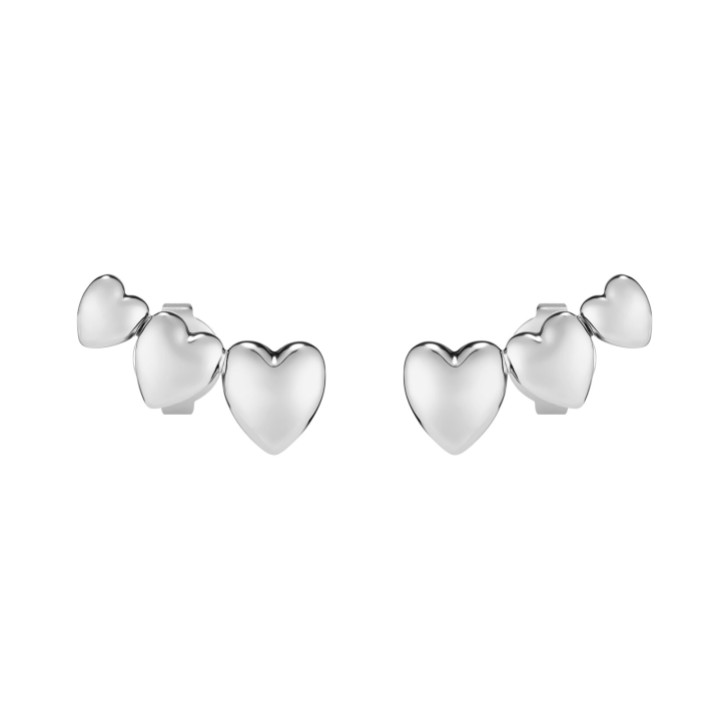 Olivia Burton Mini Heart Silver Tone Stud Earrings