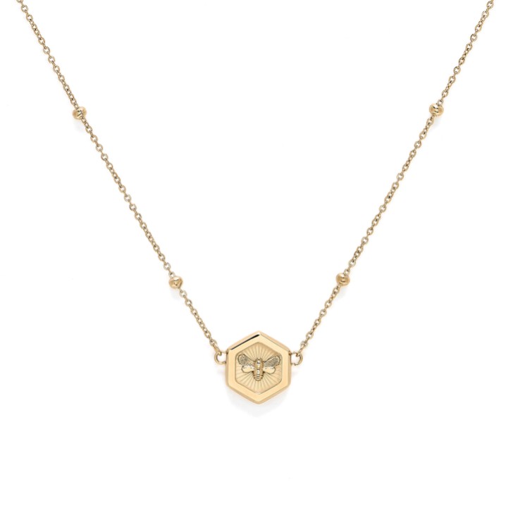 Olivia Burton Minima Bee and Honeycomb Gold Pendant Necklace