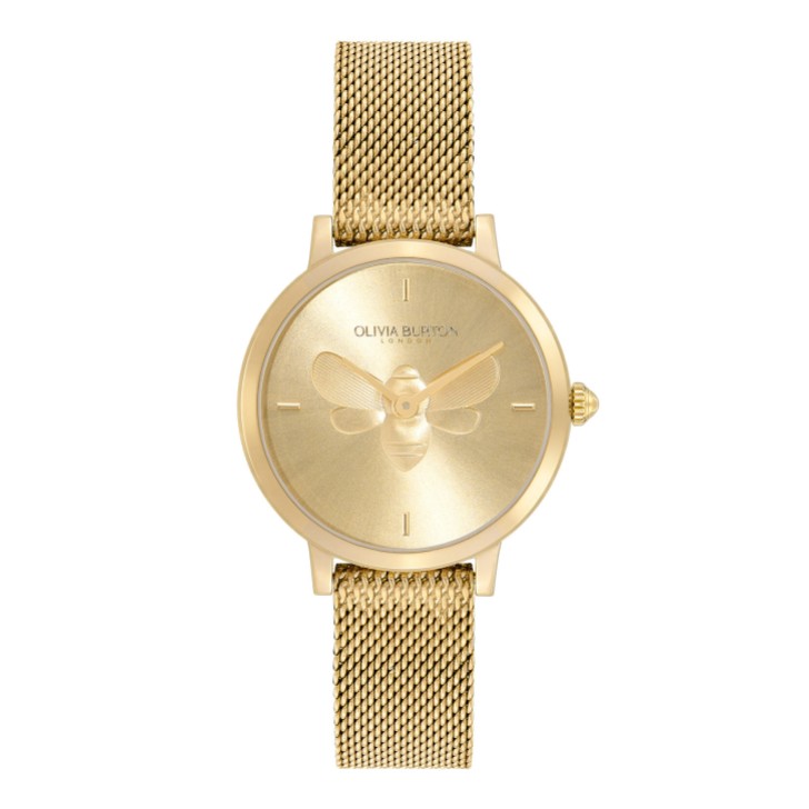 Olivia Burton Montre Bee 28mm Ultra Slim Gold Mesh