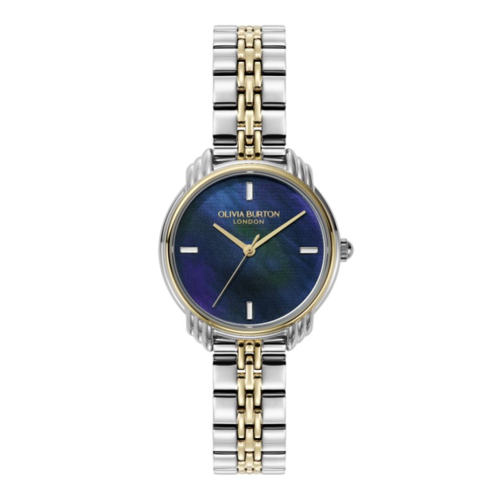Olivia Burton Montre bracelet art déco 30 mm marine et bicolore