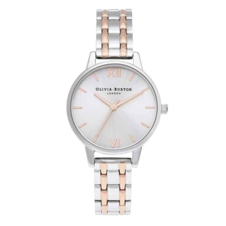 Olivia Burton Montre bracelet classique 30 mm en argent et or rose