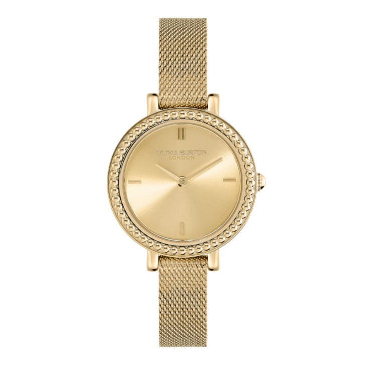 Olivia Burton Montre Vintage Bead 30mm Gold Mesh