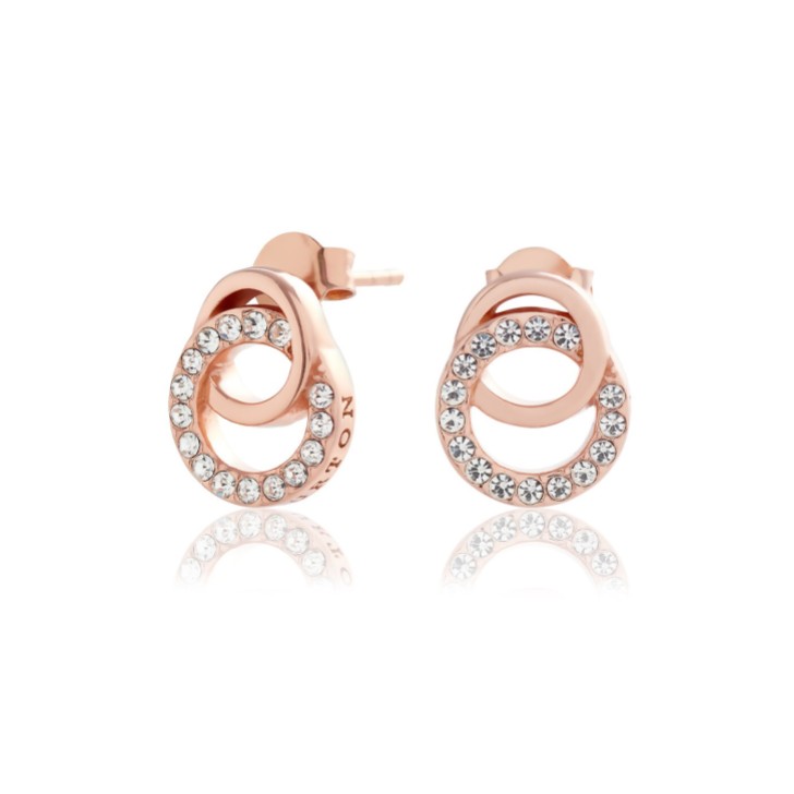 Olivia Burton Orecchini a goccia in oro rosa Bejewelled Interlink