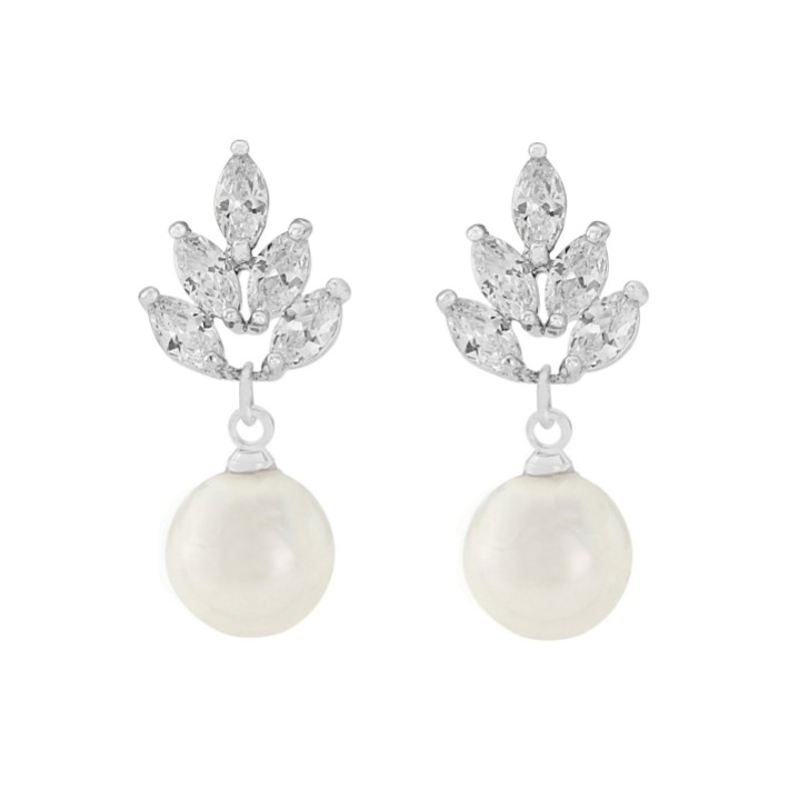 Pendants d'oreilles de mariage en perles de Vienne