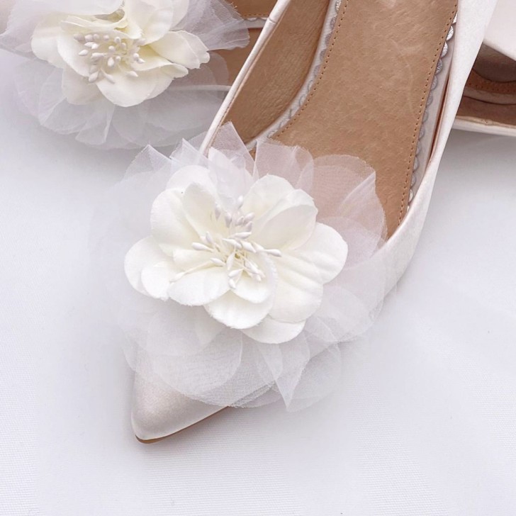 Perfect Bridal Apfel-Elfenbein-Blumen-Schuhclips