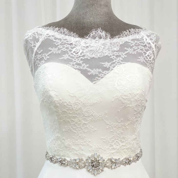 Perfect Bridal Ceinture de robe de mariée Sadie Floral Opal Crystal