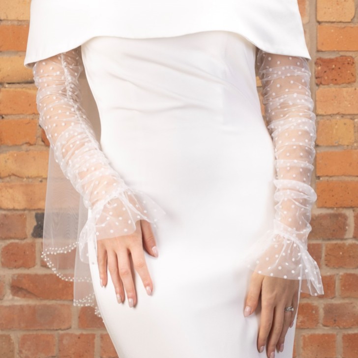 Perfect Bridal Ivory Polka Dot Wedding Dress Sleeves