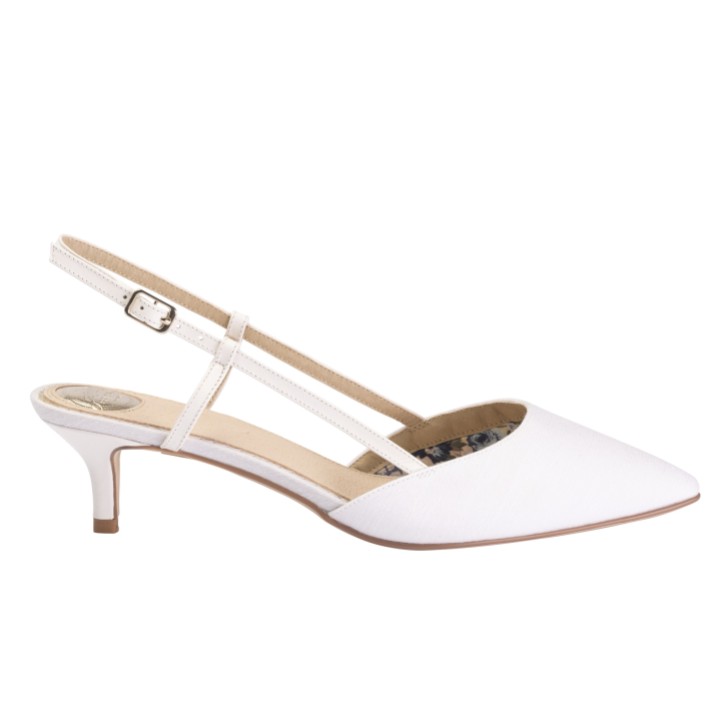 Perfect Bridal Lennox Elfenbein spitze Slingback Kitten Heels